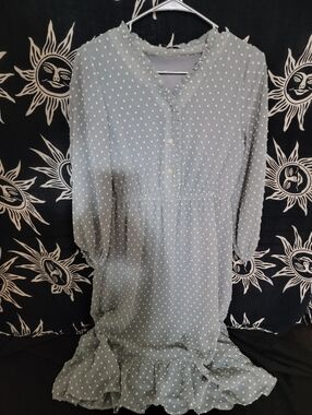 Blue Green Polka Dot Dress